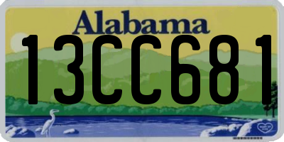 AL license plate 13CC681