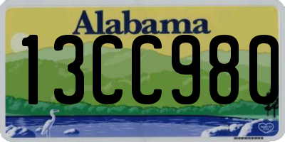 AL license plate 13CC980