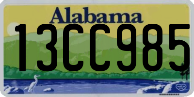 AL license plate 13CC985