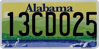 AL license plate 13CD025
