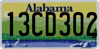 AL license plate 13CD302