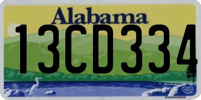 AL license plate 13CD334