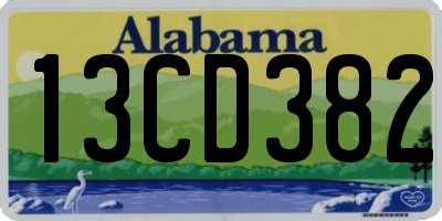 AL license plate 13CD382