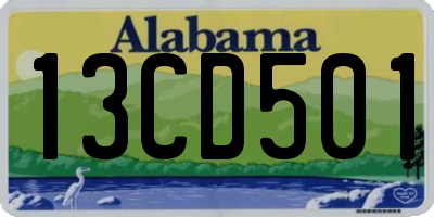 AL license plate 13CD501