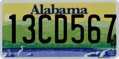 AL license plate 13CD567