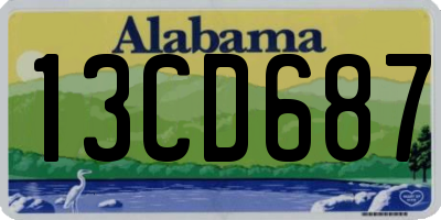 AL license plate 13CD687