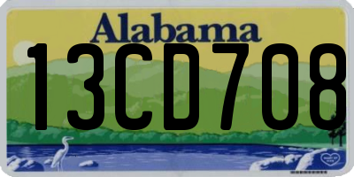 AL license plate 13CD708