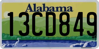 AL license plate 13CD849