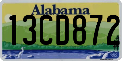 AL license plate 13CD872