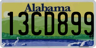AL license plate 13CD899
