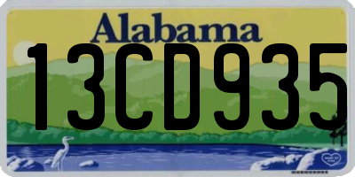 AL license plate 13CD935