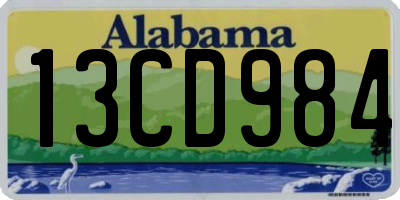 AL license plate 13CD984