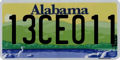 AL license plate 13CE011