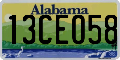 AL license plate 13CE058