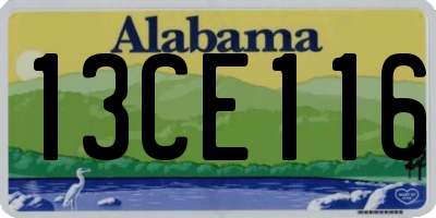 AL license plate 13CE116