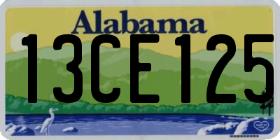 AL license plate 13CE125