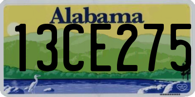 AL license plate 13CE275
