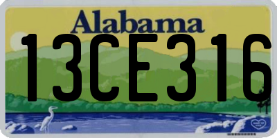 AL license plate 13CE316