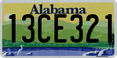 AL license plate 13CE321