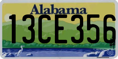 AL license plate 13CE356