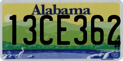 AL license plate 13CE362