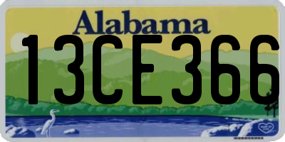 AL license plate 13CE366