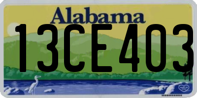AL license plate 13CE403