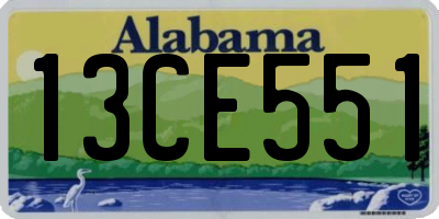 AL license plate 13CE551