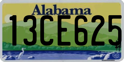AL license plate 13CE625