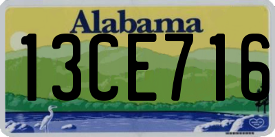AL license plate 13CE716