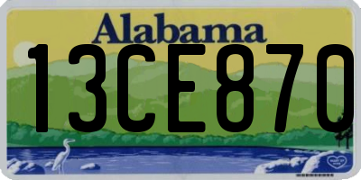 AL license plate 13CE870