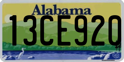 AL license plate 13CE920
