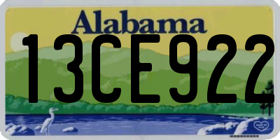 AL license plate 13CE922