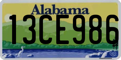AL license plate 13CE986