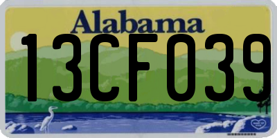 AL license plate 13CF039