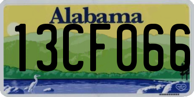 AL license plate 13CF066