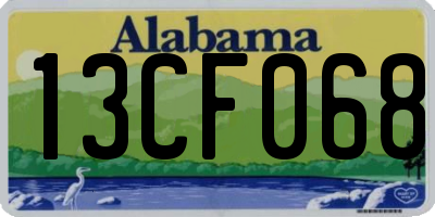 AL license plate 13CF068