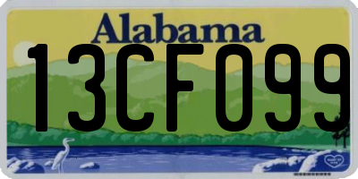 AL license plate 13CF099
