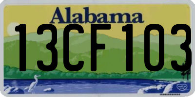 AL license plate 13CF103