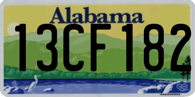 AL license plate 13CF182