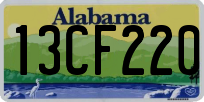 AL license plate 13CF220