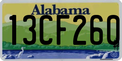 AL license plate 13CF260