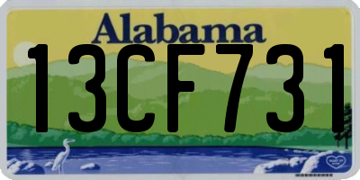 AL license plate 13CF731