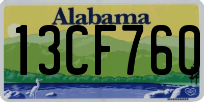 AL license plate 13CF760