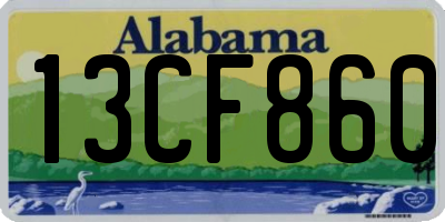 AL license plate 13CF860