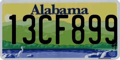 AL license plate 13CF899