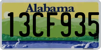 AL license plate 13CF935