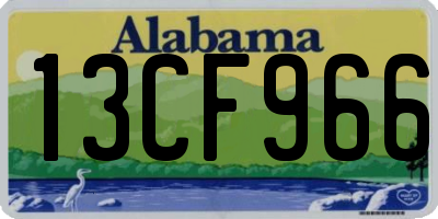 AL license plate 13CF966