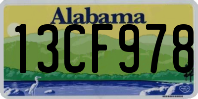 AL license plate 13CF978
