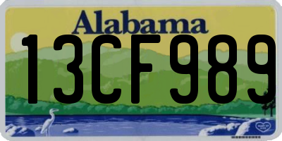 AL license plate 13CF989